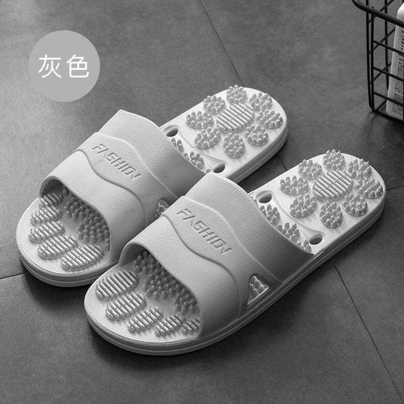 WaterLeaky Bathroom Slippers Massage sole Quick-drying Shower Hollow Out Indoor Soft PVC Shoes Anti-Slip Flip Flops Men Women