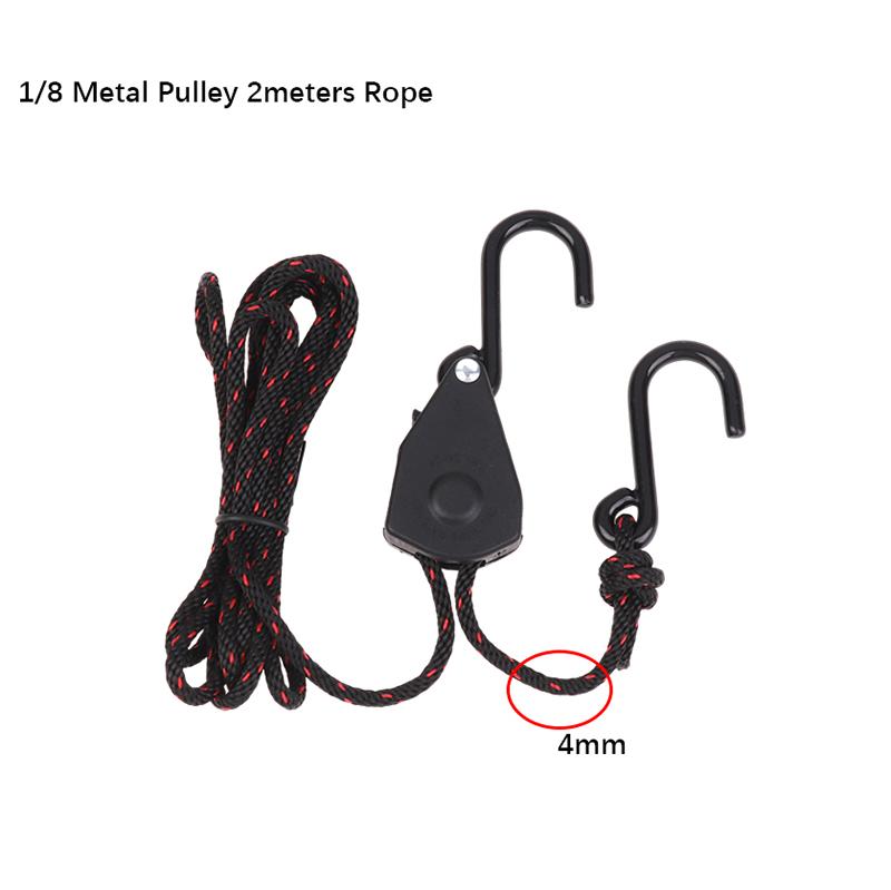 1/8 Inch Adjustable Hanging Rope Clip Tensioner Fixed Buckle Lights Lifting Awning Wind Rope 1Set Pulley Ratchets Camping Tool