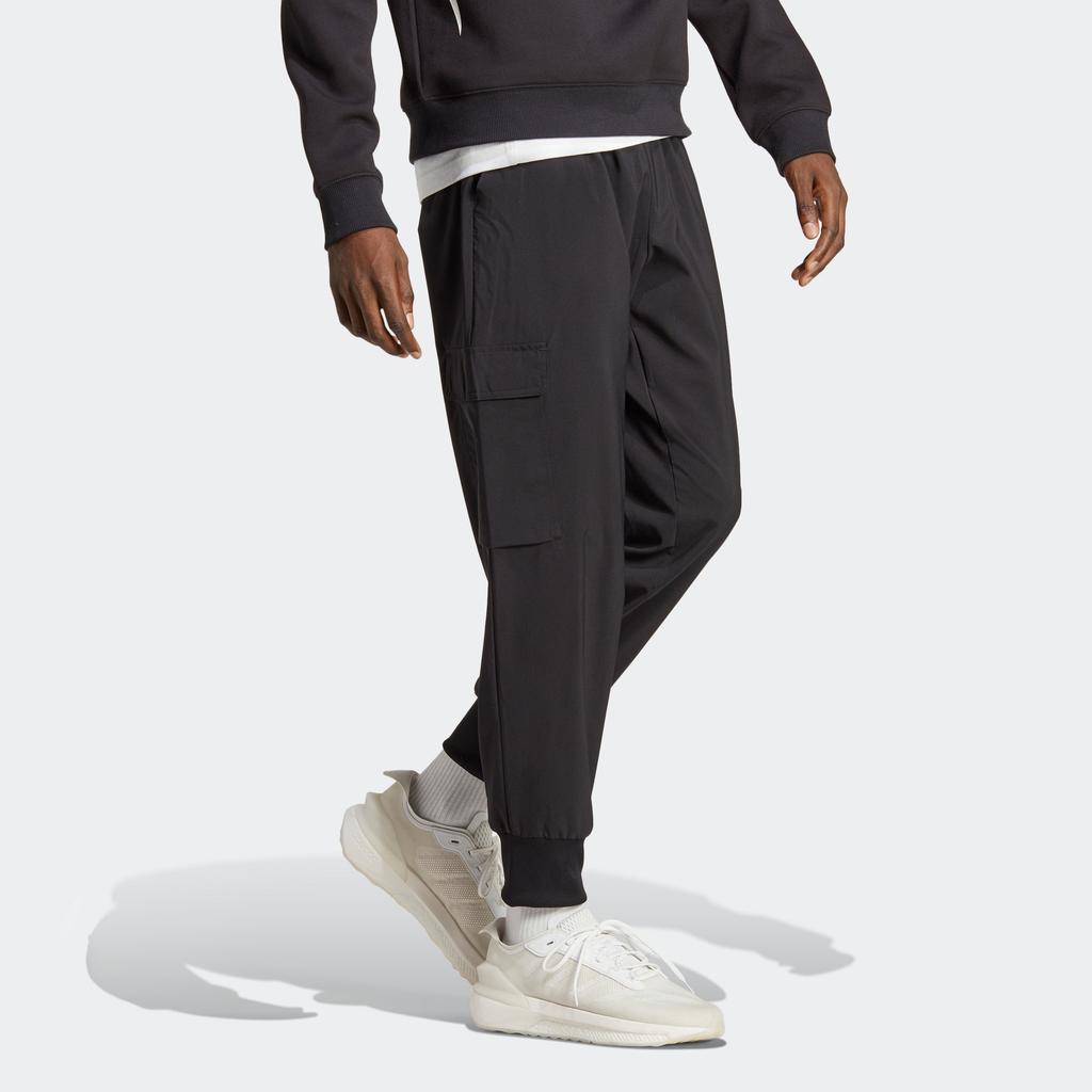 Adidas Essentials Cargo Ankle-Length Pants With Logo Cuffs Men Bottoms Black HA4348