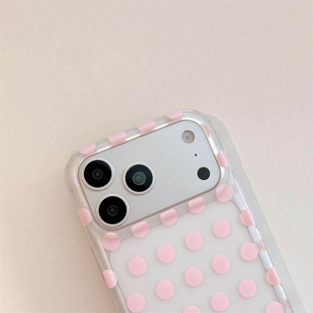 Drop-proof Frosted Polka Dot iPhone 14/13 Case for Apple 17/16/15 PROMAX