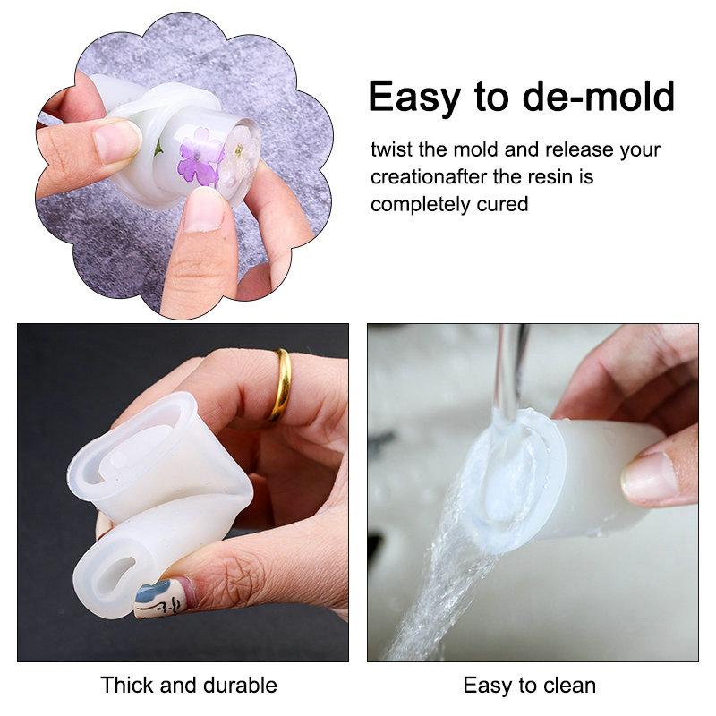 Silicone Casting Resin Jewelry Molds Set Epoxy Resin Tools Set Keychain Resin Molds for DIY Jewelry Pendants Craft Making