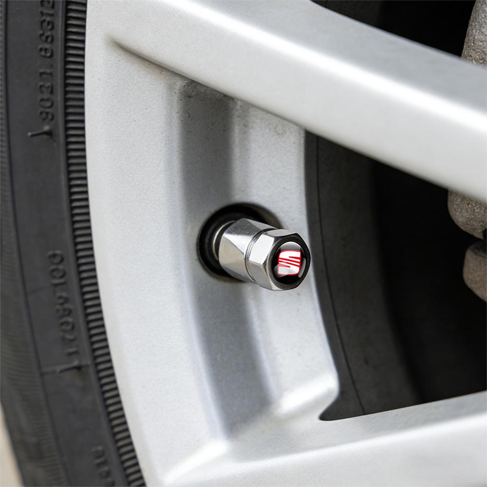 Metal Car Wheel Tire Carbon Fiber Tire Valve Car Accessories For SEAT Leon Mk1 Mk2 Mk3 5f 1p Ibiza 6l 6j Arosa Ateca Altea Arona ik,098