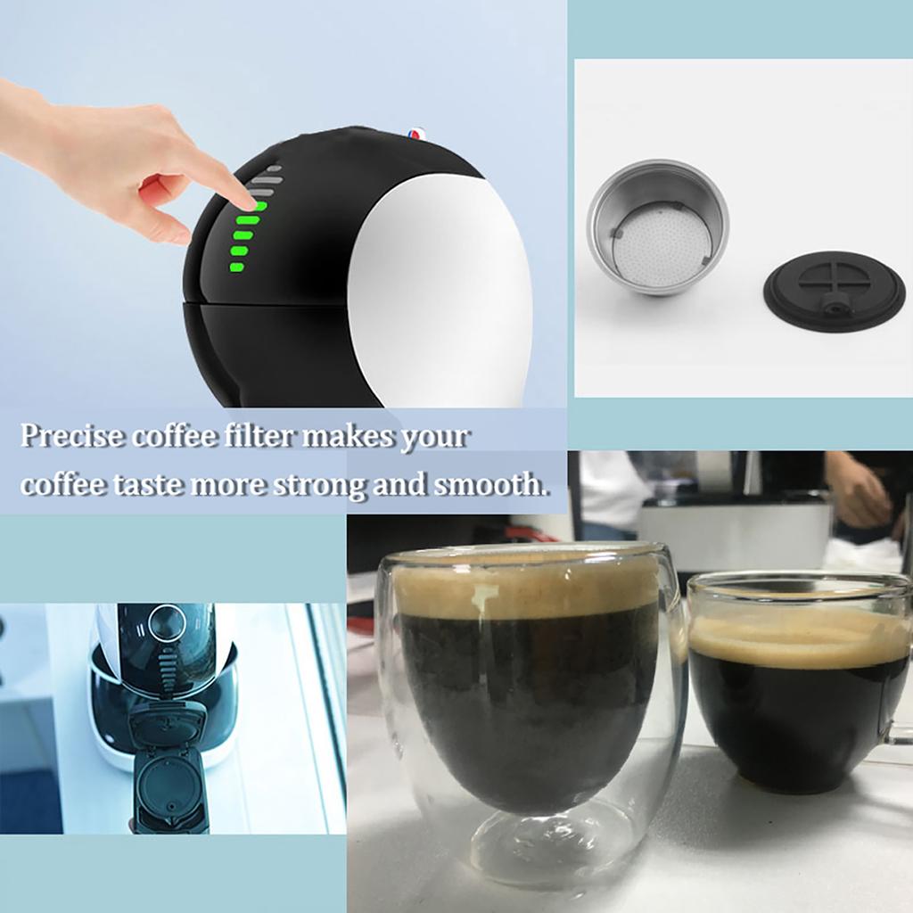 Stainless Steel Fillable Coffee Capsules Reusable Coffee Capsule Cup Filter Set Compatible with DOLCE GUSTO EDG Lumio