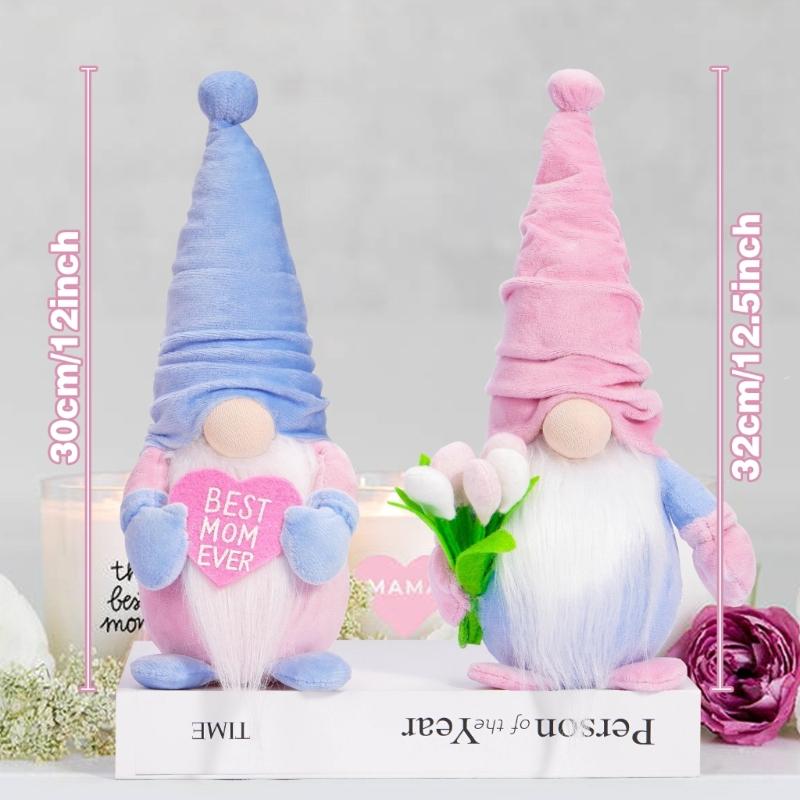 Illuminated Plush Doll Decorations Handmade Mother Day Gnomes Plush Toy Tabletop Glowing Gnomes Mother Day Ornaments