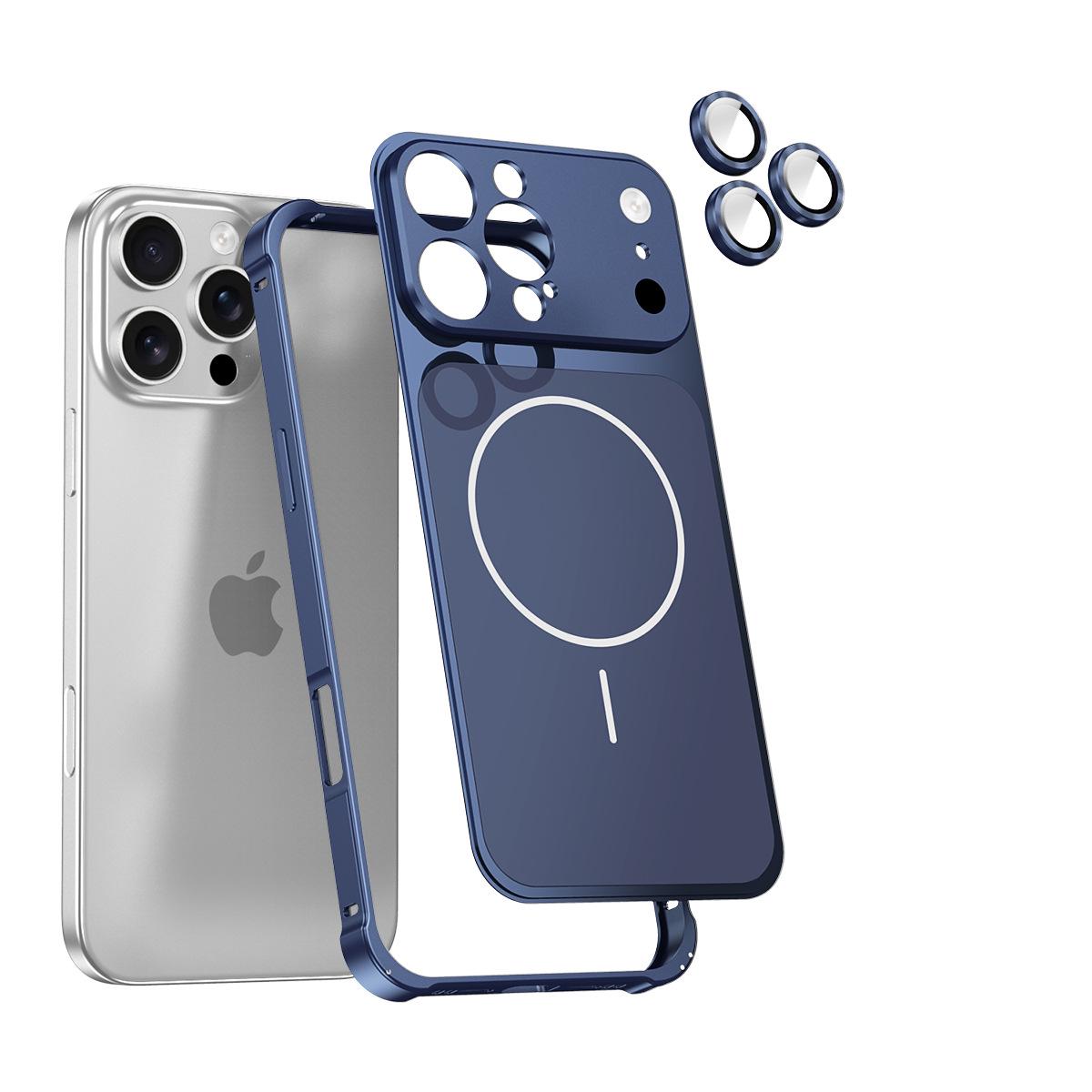 

iPhone 17 Pro Max Metal Frame Case - Drop-proof Protective Cover with Four-Corner Protection for Apple 15/16. 14 Pro