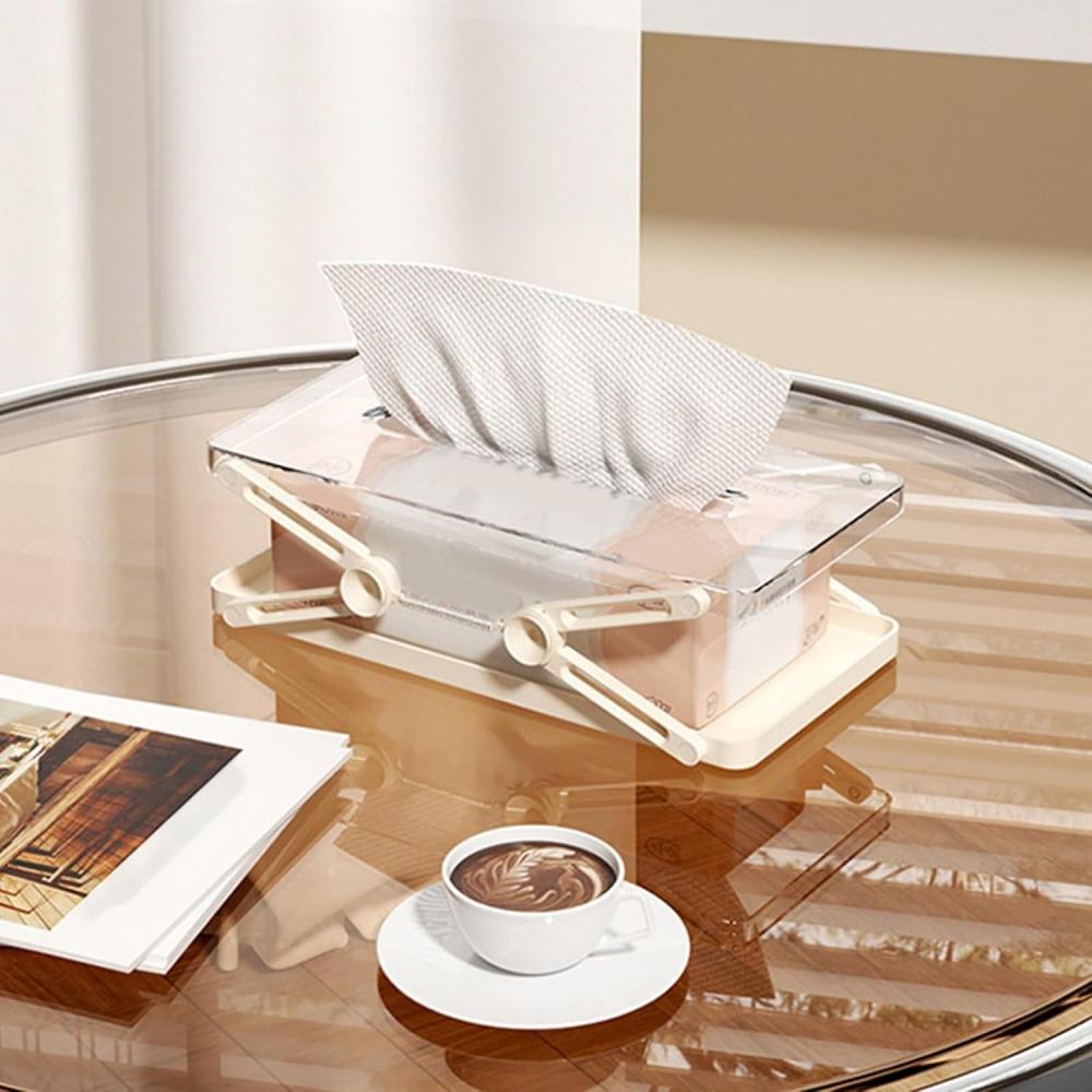 Living room high-value telescopic tissue box desktop storage paper box drawer box liftable household tissue box storage box