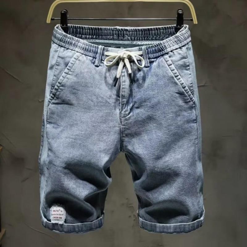 

Мужские модные свободные джинсовые шорты - Летний стиль, повседневные брюки с пятью точками M синий