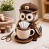 Patchwork Craft Kit DIY Tissue Box Cover Kit, Owl Shape, Soft Textures Woodland Animal Decor Sewing Handmade for Handicraft Enthusiast Beginners