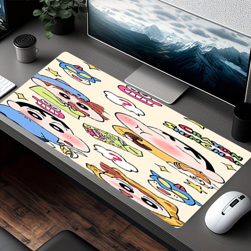 Tapis de Souris Impression Crayon Shin, pour Clavier Pad Ordinateur Portable Tapis pour Bureau Utilisation à Domicile, Décoration de Bureau, Cadeau d'Anniversaire Parfait pour les Joueurs