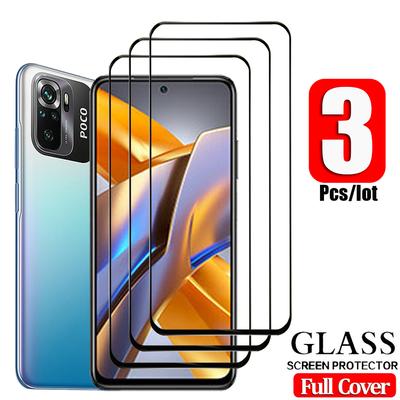 3 teile/los Vollbild-abdeckung Gehärtetes Glas Schutzfolie für XIAOMI POCO M5 M5s Redmi A1 + A1 POCO C40 X3 X4 M3 M4 Pro 5G X4 GT X3 NFC Schutzglas