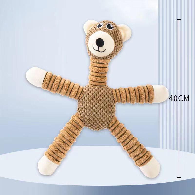 

Pet Dog Cartoon Plush Sound Squeaky Toys Animals Shape Pet Soft Plush Chew Molar Training Toy Puppy Teeth Cleaning Pet Toys