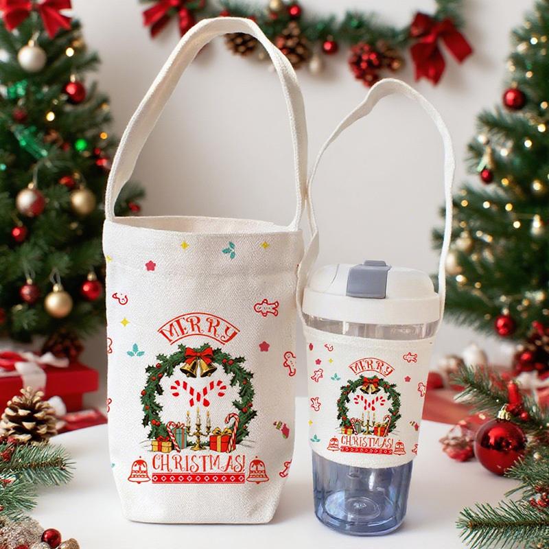 New Christmas Milk Tea Cup Cover Office Portable Mobile Coffee Cup Student Thermos Cup Protective Cover Universal