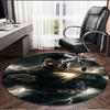 Black Adam Print Round Rug, Washable Floor Carpet, For Entryway Dorm Laundry Room Office Study, Home Decor Birthday Christmas Gift