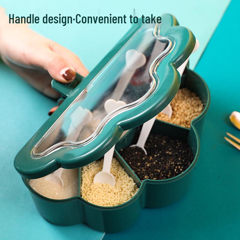 Kitchen Multi-Compartment Spice & Seasoning Box - Creative Plastic Salt Container