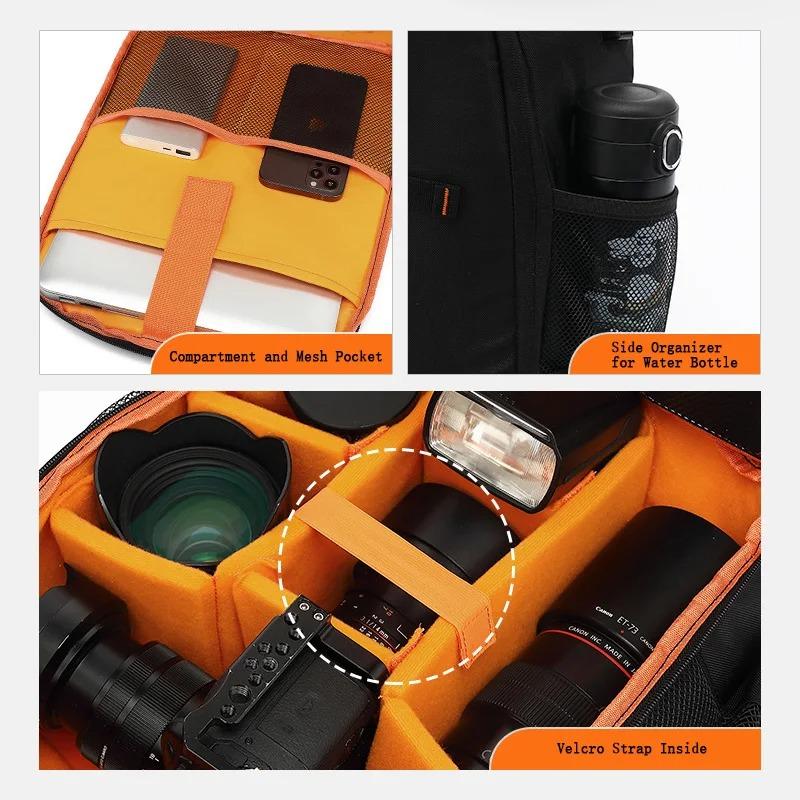 Waterproof Camera Backpack Large Capacity Dslr Bag With Laptop Compartment, Outdoor Photography Hiking Travel Backpack For Canon Nikon Sony Dslr Camer
