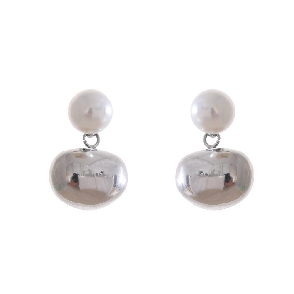 

Yhpup Popular Simulated Pearls Stainless Steel Bean Geometric Drop Earrings Prevent Allergy Elegant Daily Jewelry New