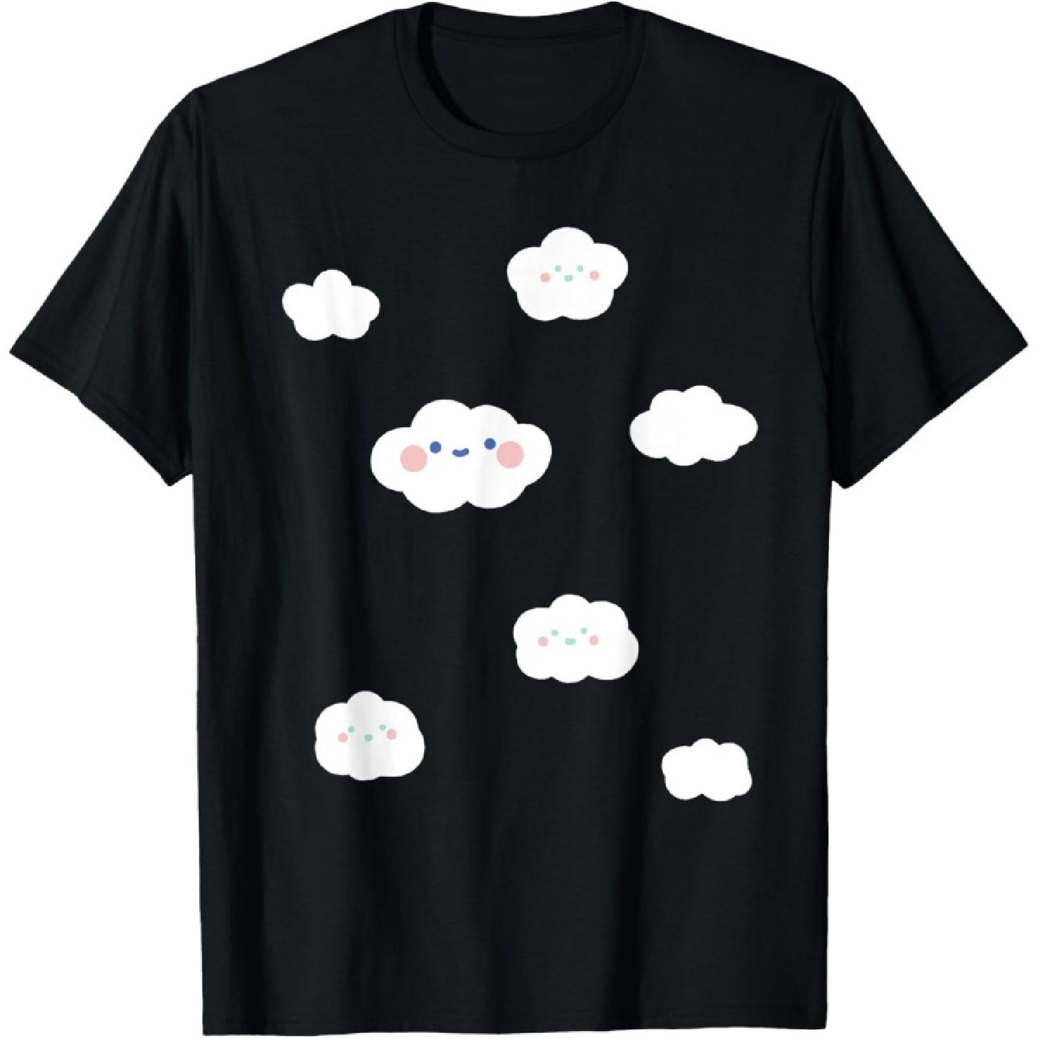 

Cloudy Sky Fluffy Smiling Clouds Graphic T-Shirt XXXXXL
