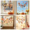 Autumn Window Clings Maple Leaf Pinecone Scarecrow Pumpkin Static Clings Waterproof PVC Seasonal Party Supplies Glass Stickers Removable Decals for