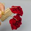 Red Rose Floral Metal Hoop Earrings: Unique, Fashionable Ear Cuffs with an Exaggerated, High-End Feel.