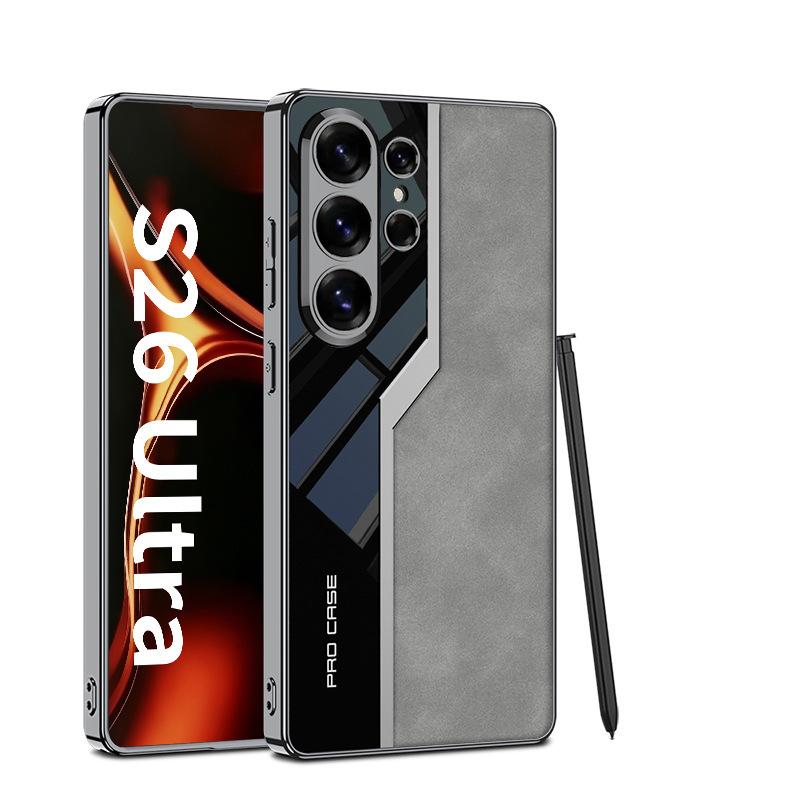 Case for Samsung S26 Ultra Matte Leather Electroplated Supercar Full Coverage Protective Case Shock Proof Anti-Fingerprint Plain