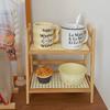 2-Tier Wooden Storage Shelf Space-saving Cosmetics Storage Shelf Kitchen Shelf  Household