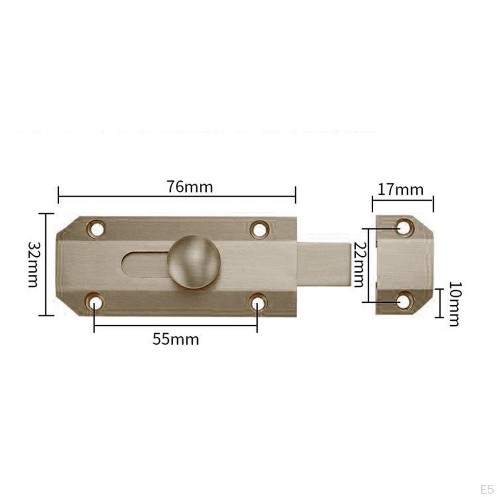 Brass Door Security Bolt Latch for Easy Installation In Various Settings