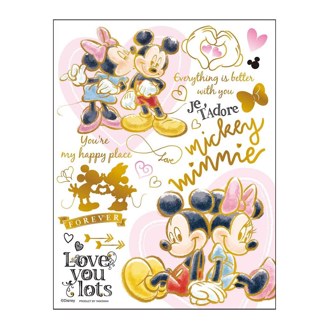 

Yanoman Jigsaw Puzzle 300 Piece Colorful GoldMickey & Minnie Disney 16.5cm x 21.5cm RPJ Set 42-88