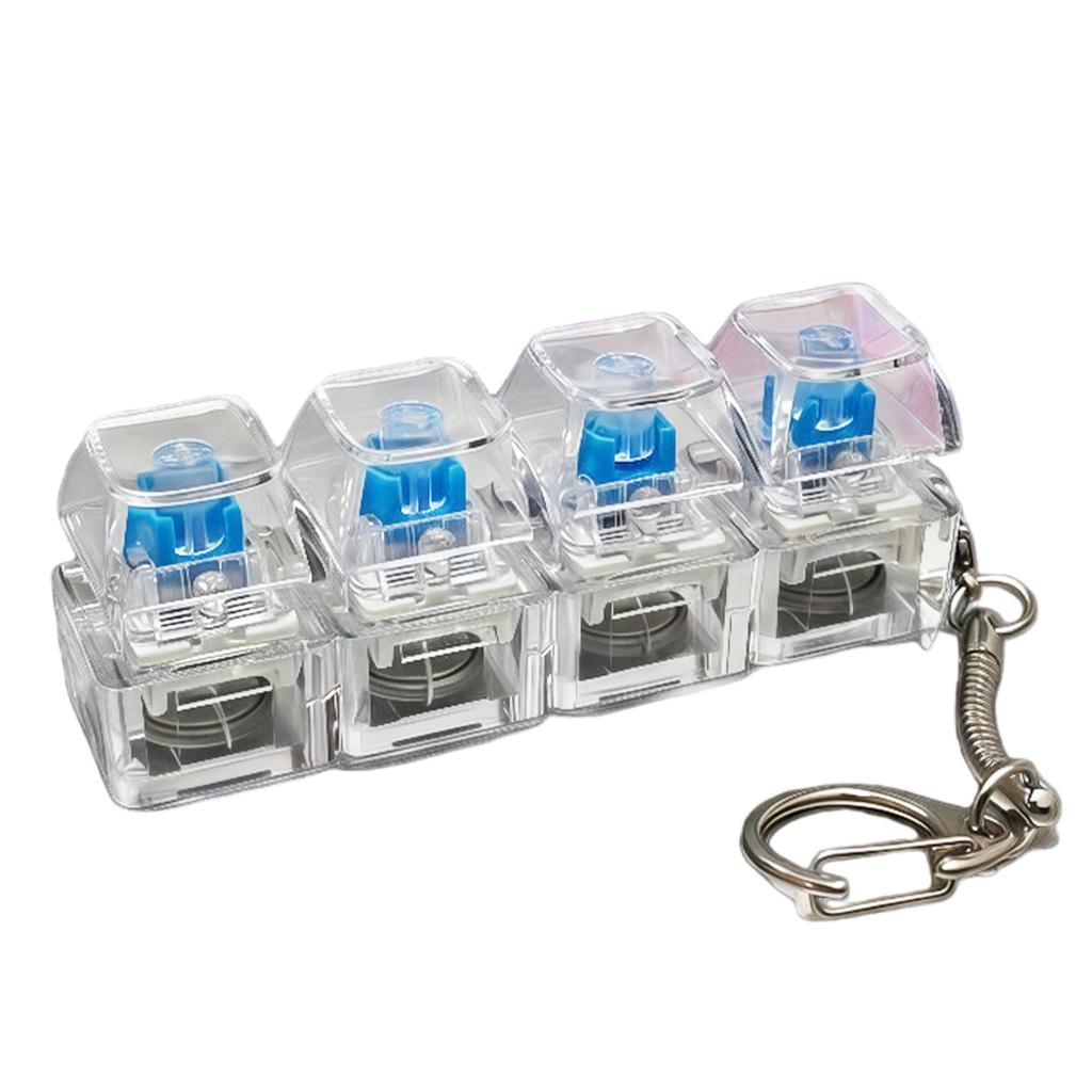 Clicky Fidgets Keychain with RGB Lights Anti Stress Light Up Keyboard Button Key Chain Stress Relief Toy For Office Accessories