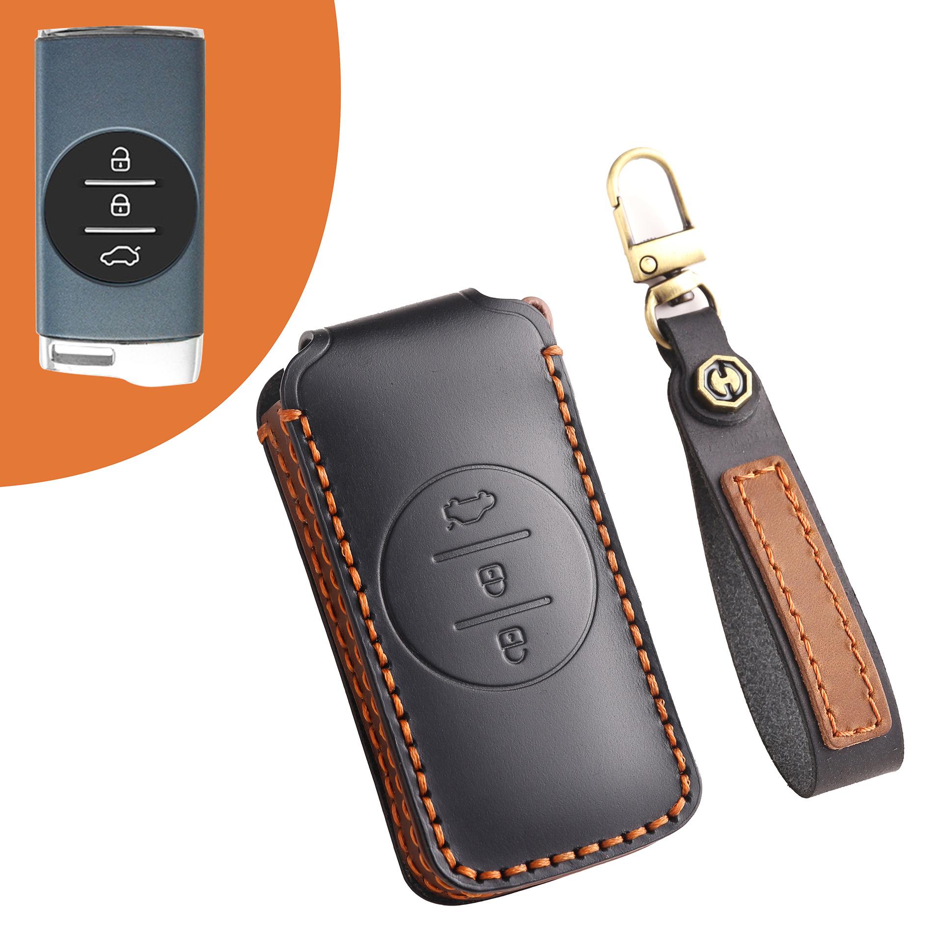 

Подходит для Chery Tiggo 5x набор ключей из натуральной кожи 2023 3x Tiggo 7 Xingtu TX погоня за ветром Lingyun лунный пакет чёрный