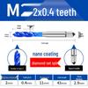 Cobalt Blue Nano-Coated Stainless Steel Spiral Tap Drill Bit Set M2-M8