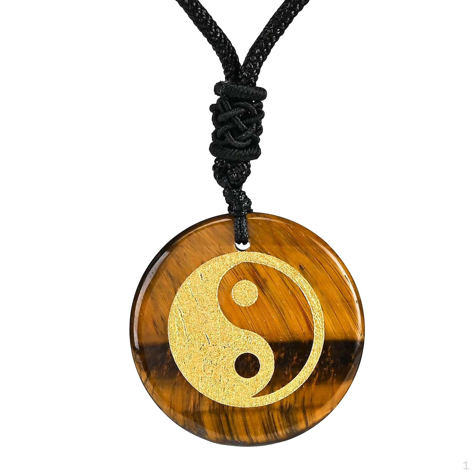 

30mm Diameter Round Necklace Pendant Yin And Yang Tai Chi Fashion Charm Workmanship Amulet жовтий