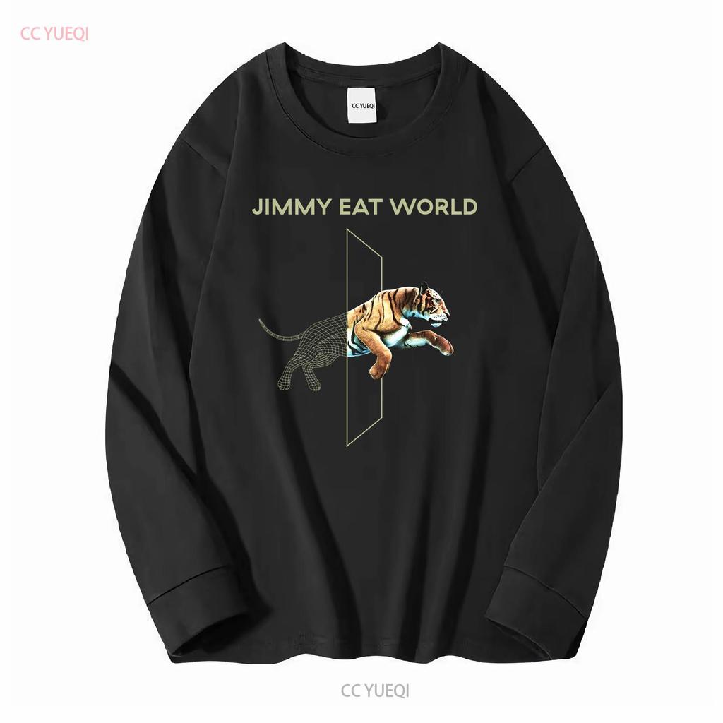 Jimmy Eat World Jumping Tiger Olive Green T Shirt Size Medium vintage Washed designer clothes Stretched Versatile fashion