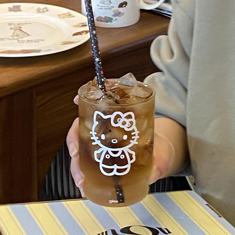 High Transparent Cartoon Kt Cat Glass, Cute High Borosilicate Water Cup, Girl Heart Milk Breakfast Cup Coffee Cup