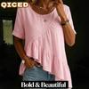 Bluse e Camicie Casual da Donna a Manica Corta con Scollo a O