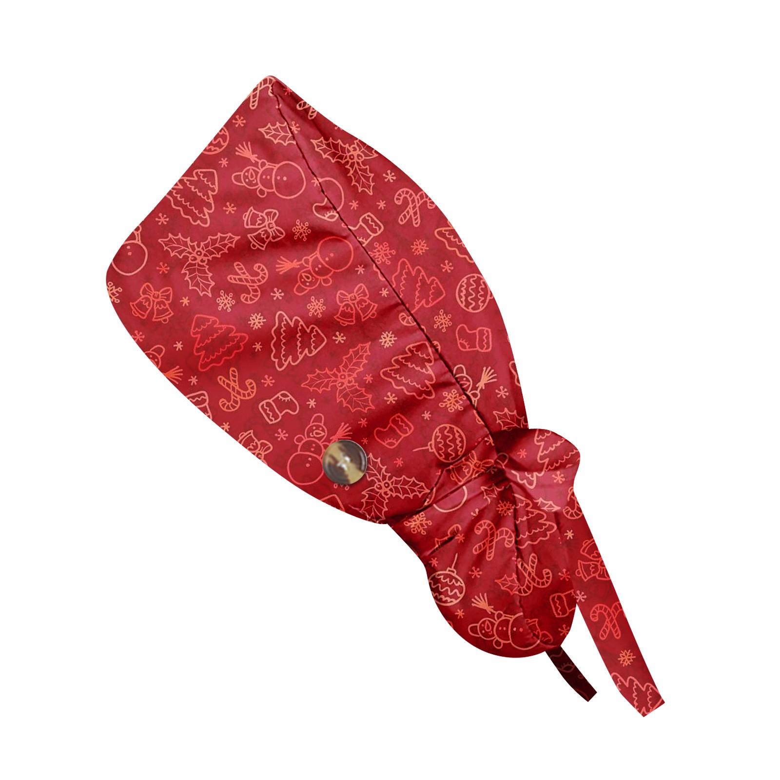 

Модная рождественская рабочая кепка с принтом, повседневная женская кепка с хвостиком, кепка с повязкой, кепка Baotou One Size красный