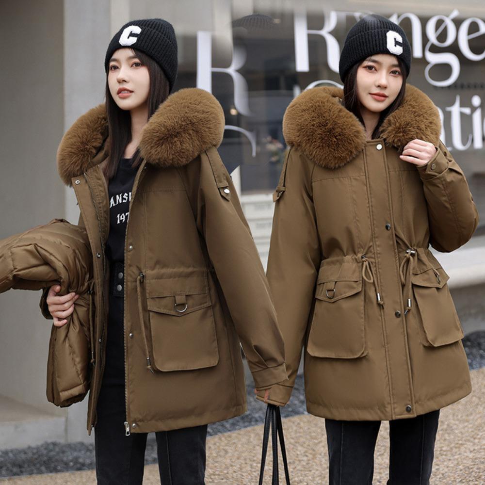 Winter New Fashion Warm Thickened Down Cotton-padded Clothes Women's Medium and Long Cotton-padded Jackets Women's Jackets Women's