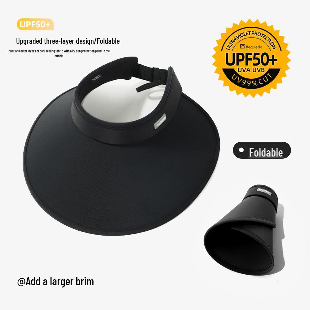 Dámsky skladací letný klobúk so širokou strieškou na ochranu pred UV žiarením s krytom na tvár.