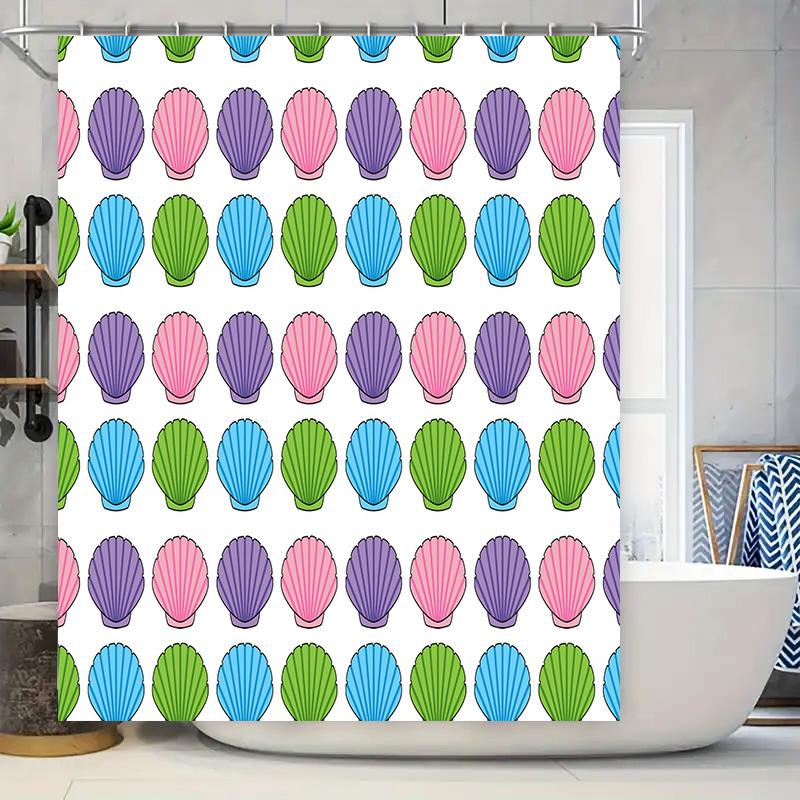 

Цветной узор с ракушками Шторка для душа Водонепроницаемая ткань Декор для ванной комнаты Домашний декор Розовый Синий Зеленый Фиолетовый Белый Красный Желтый B 90x180cm