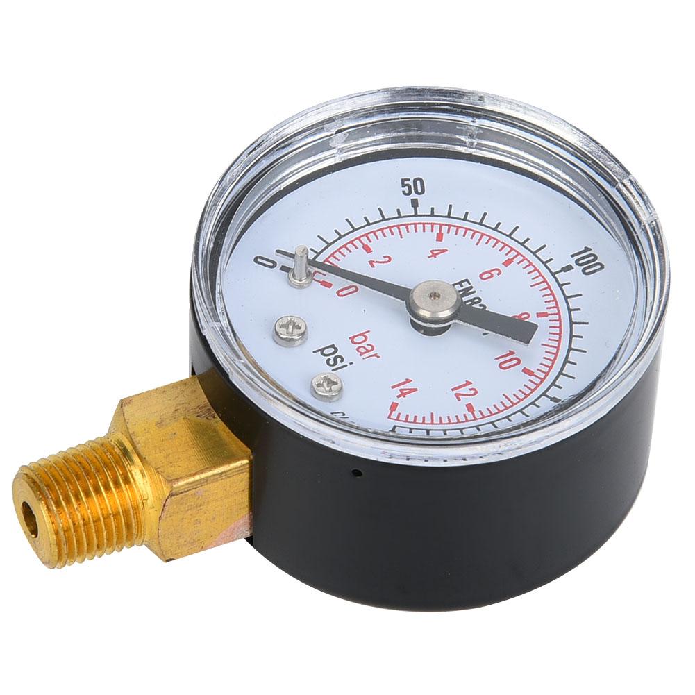 Mechanical Pressure Gauge 18inch BSPT Bottom Connection for Air Oil Water (0200psi 014bar)