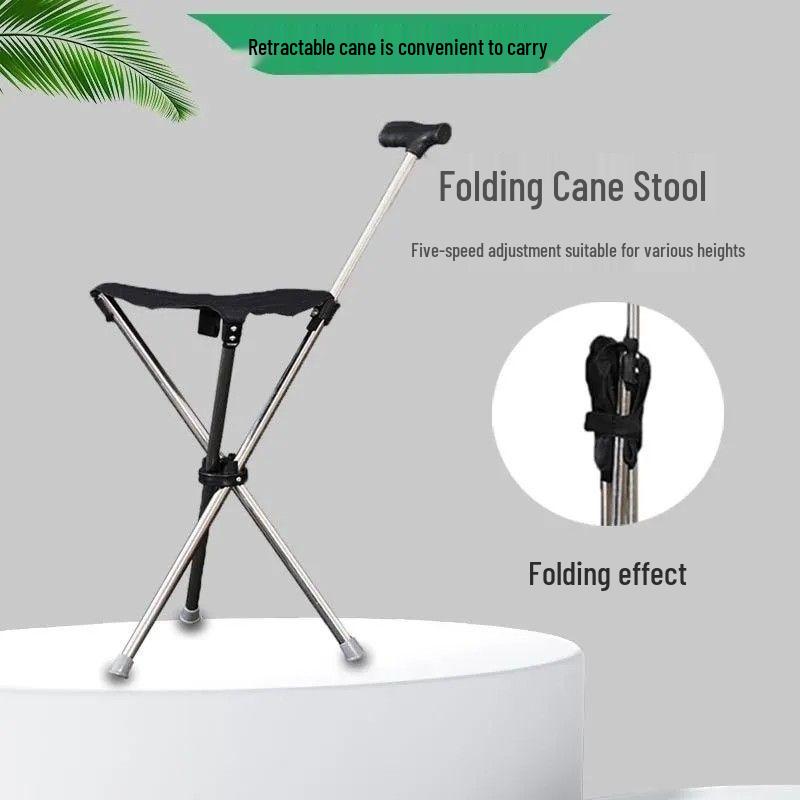 Multifunktionaler faltbarer Trekkingstock mit Sitz für ältere Menschen