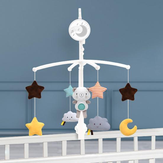 Baby Crib Mobile with Music & Rotating Toys Soft Plush Hanging Rattles for Newborns 0-3 Years Soothing Melodies for Nursery Stroller Bedtime
