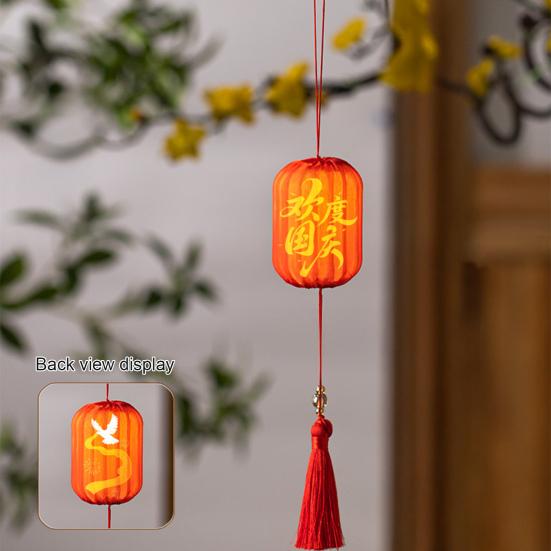 Warm Ambient Lighting Traditional Mini Chinese Lantern with LED Light, Handheld Middle Winter Melon Shaped Lamps Autumn Festival for Spring Festival,