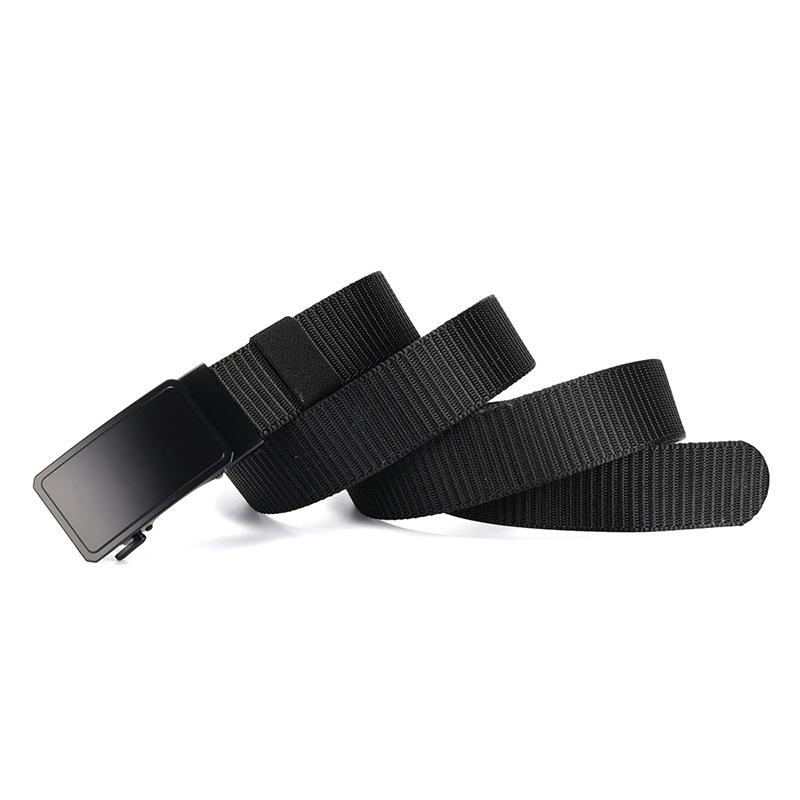 New Rotating Automatic Buckle Double-sided Nylon Belt Men's Casual Versatile Toothless and Hole-free Thickened Canvas Belt