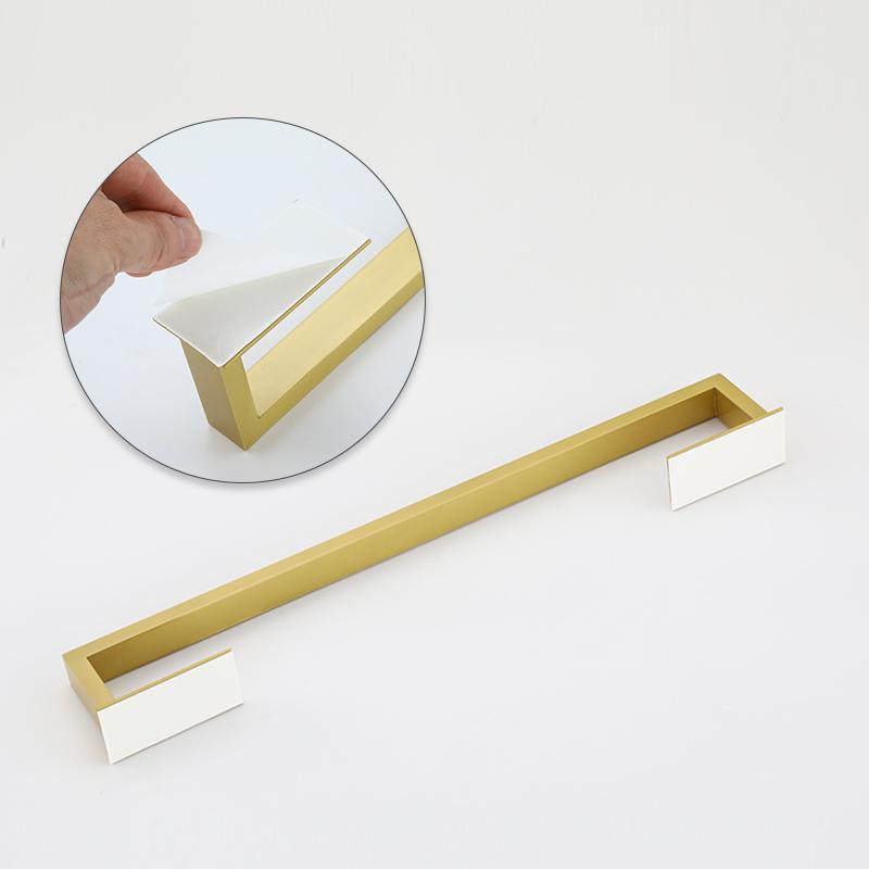 Punched Brushed Gold Towel Rail Paper,Holder and Hook Stainless Steel Bathroom Accessories Black Towel Hanger Bath Hardware Set