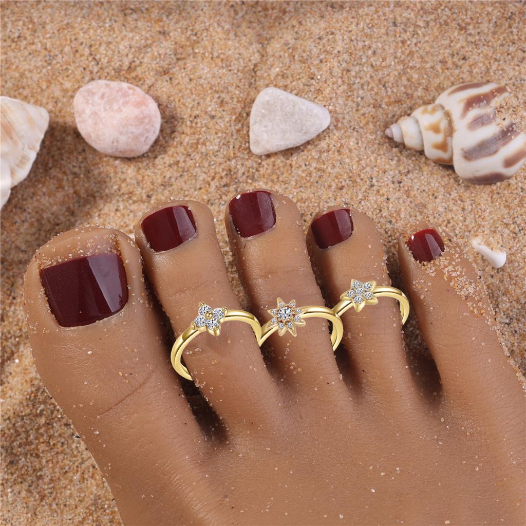 Neuer Vergoldeter Farb-Zirkon Zehenring Hohe Qualität Nicht Verblassender Schmuck Mode Luxus Accessoires Sommergeschenk für Damen