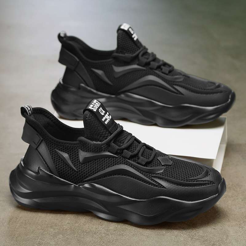 Men's shoes summer breathable mesh trendy versatile dad shoes men's teenagers thick-soled heightening running casual sports shoes