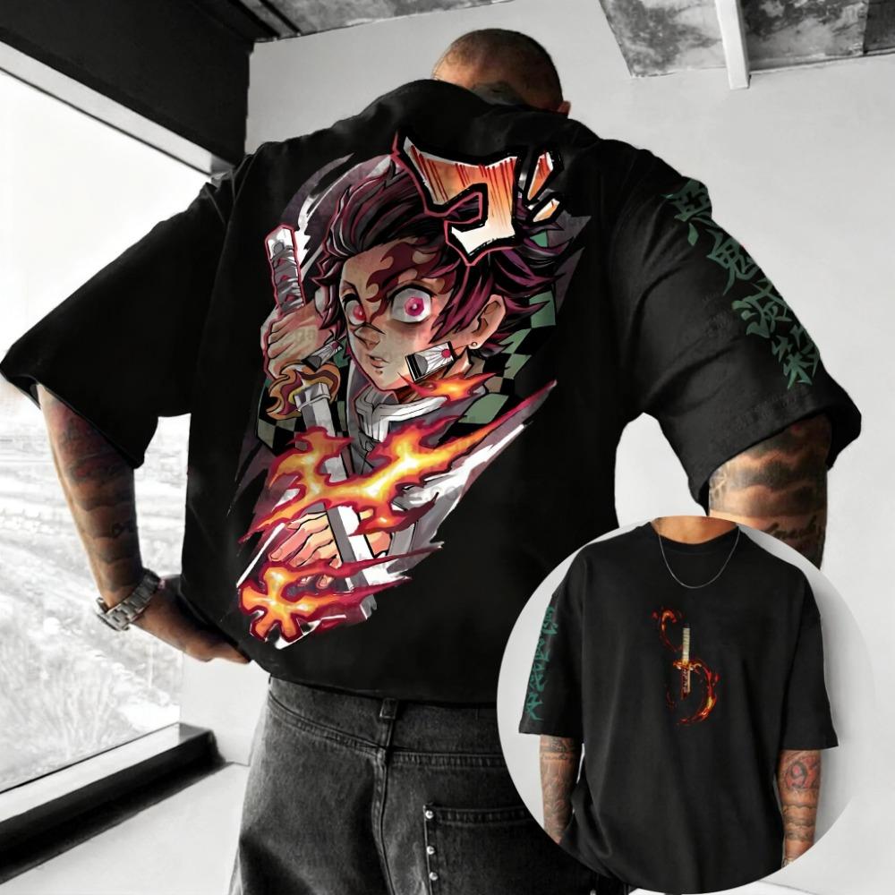 Killer anime printed short sleeved men's and women's loose sports T-shirt
