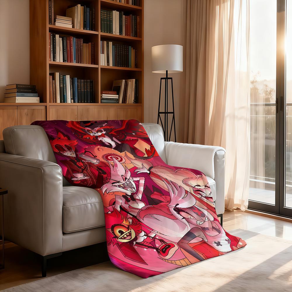 Energetic Cartoon H Hazbin H HoteL S Blanket Soft Throw Blanket for Home Bedroom Bed Sofa Picnic Travel Office Rest Blanket Gift