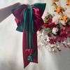 Contrast Color Oversized Bow Hair Clip Zinc Zinc Alloy Christmas Hair Accessory Satin Ribbon Headdress  Gifts