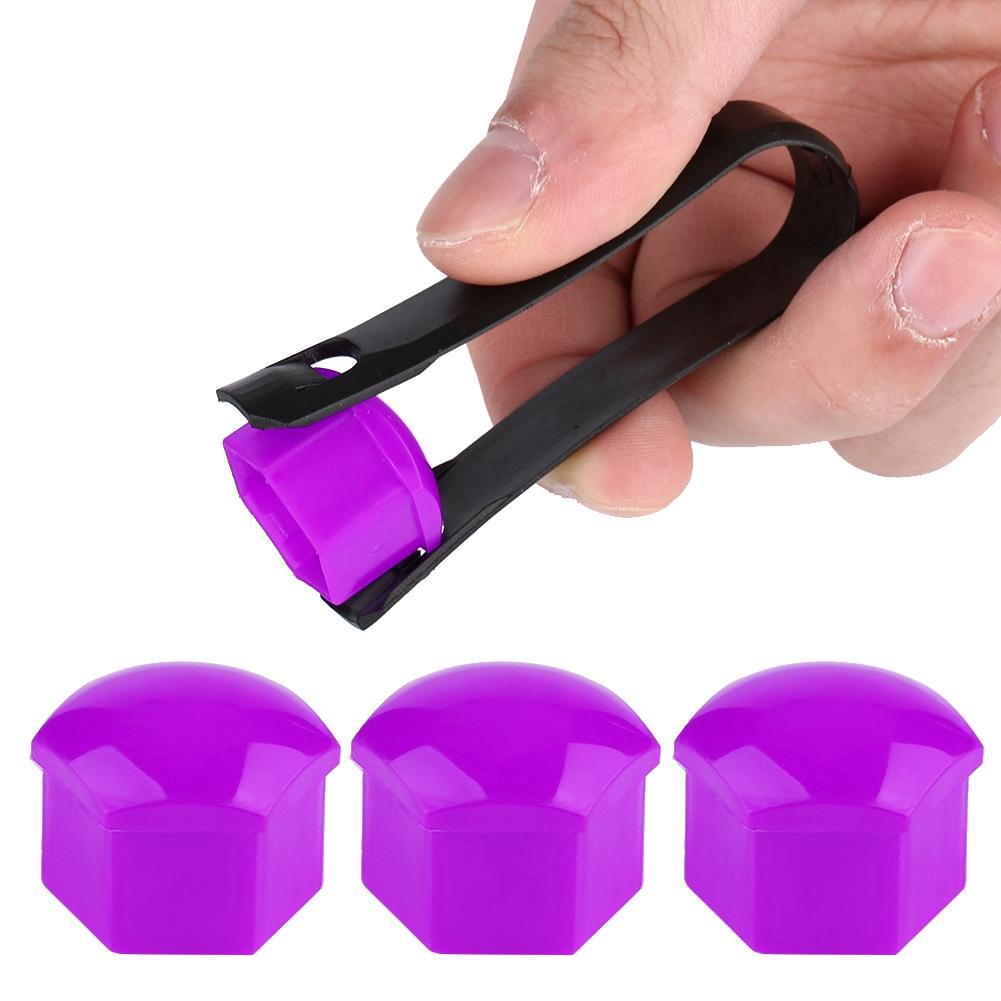 20ks 17mm Matice Krytka Ochrana Šroubu Náboje Kola Auta Proti Krádeži Fialová